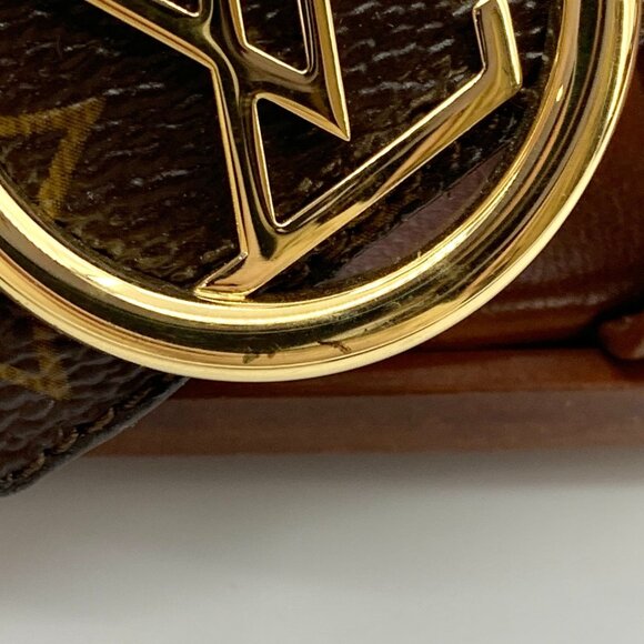 Louis Vuitton Womens Brown Monogram Slide Sandals With Gold LV Logo Size 36 - Picture 8 of 9